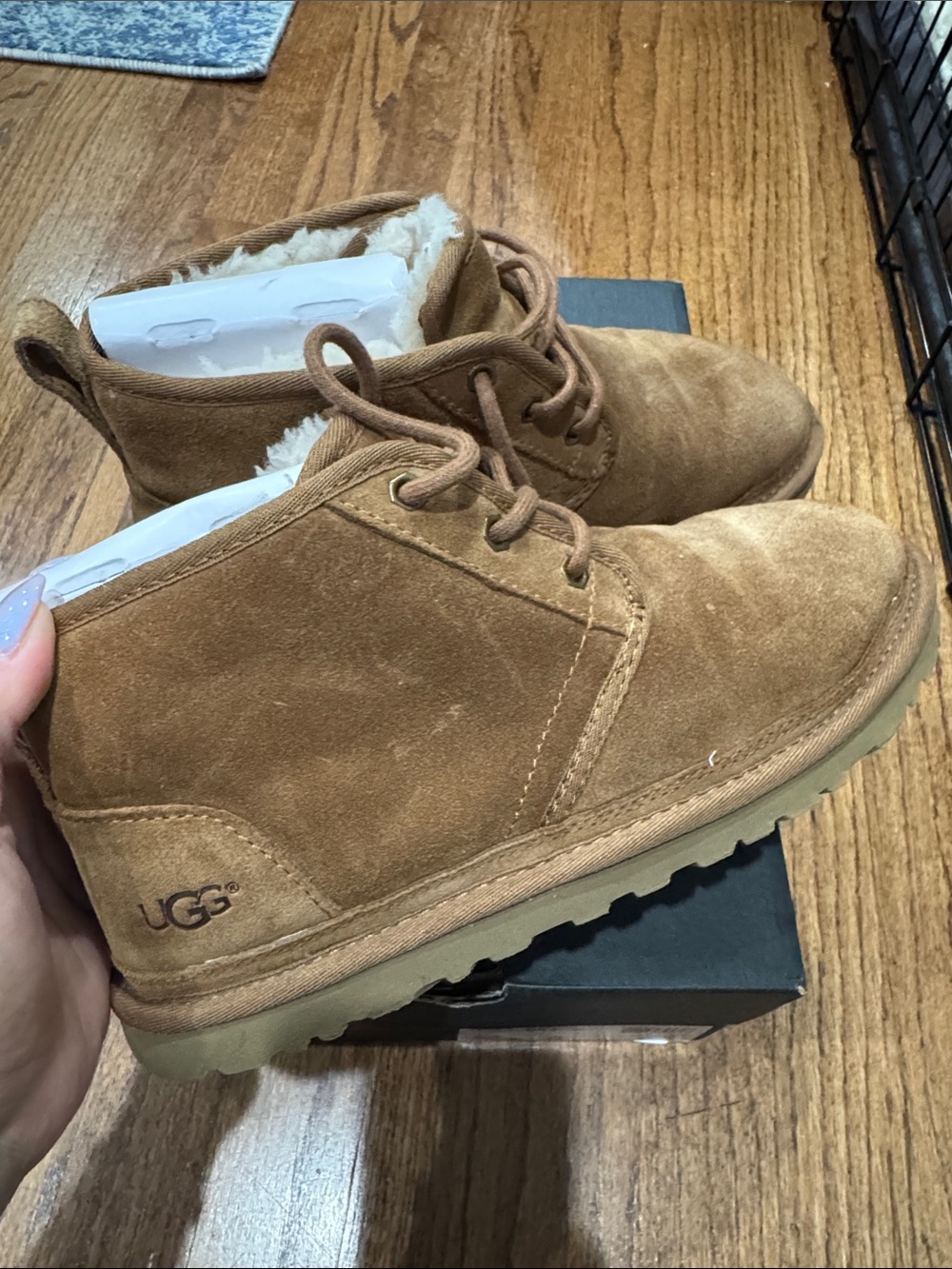 UGG Mens Chestnut Suede Shearling Ankle Boots